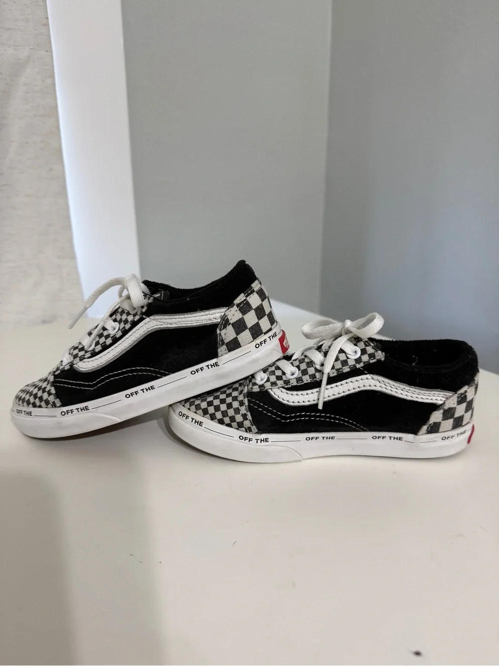 VANS Old Skool Black White Checkerboard Canvas Low Top Lace Up Sneaker Toddler10